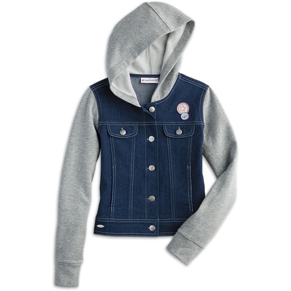 American Girl Other - American Girl Hooded Jean Jacket